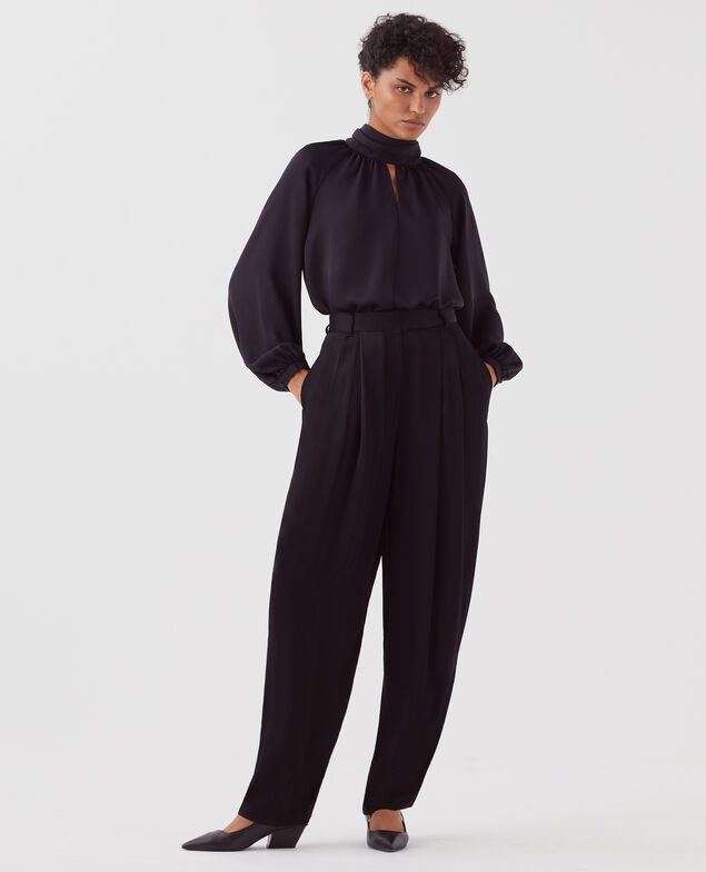 Pantalon fluide satiné H091 black beauty