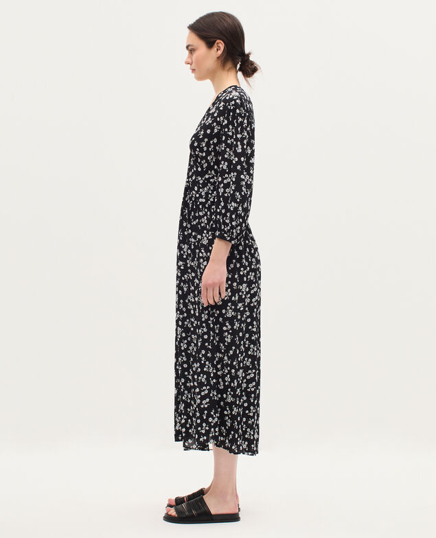 Robe longue fluide K094 daisy black