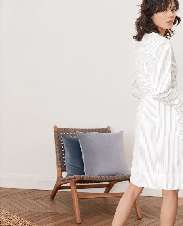 Robe cache cœur rayée Off white/navy stripes