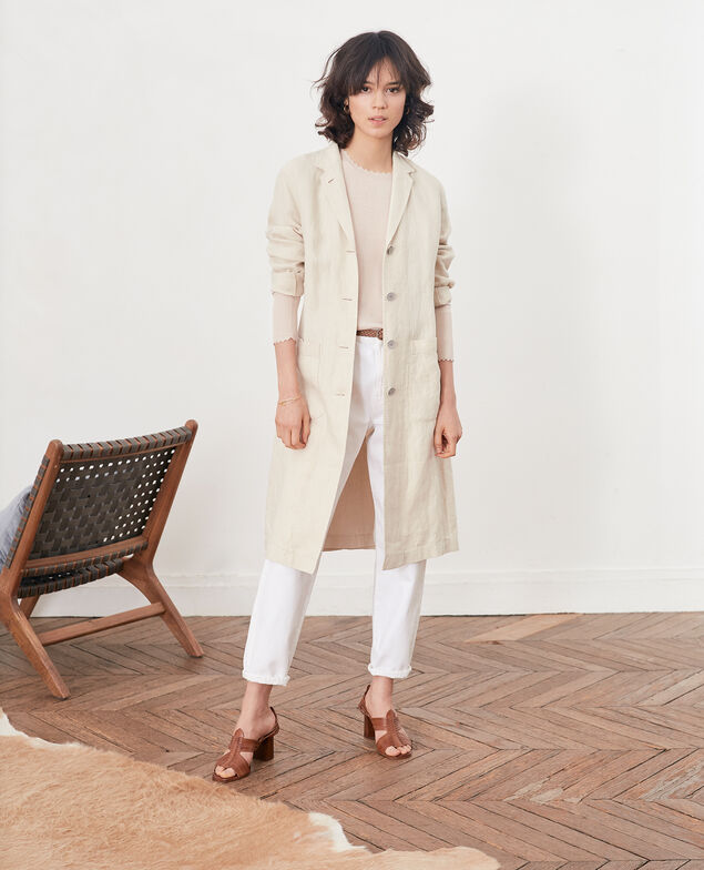 Pull fin en laine Biscuit