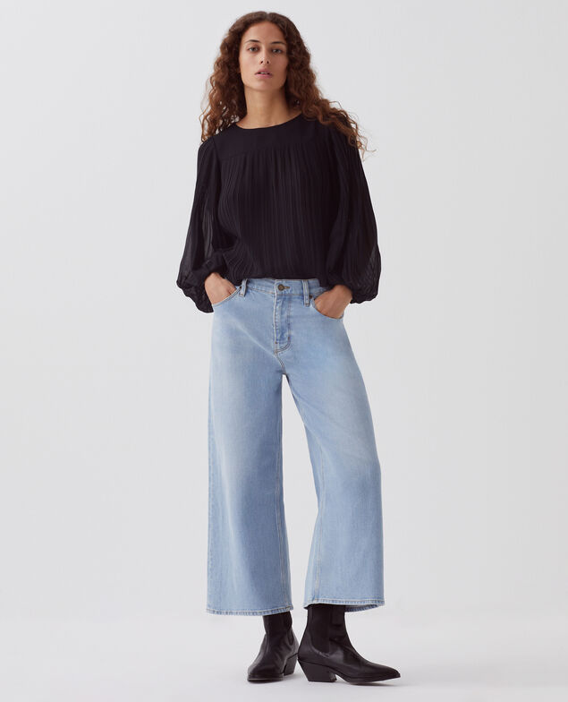 EMY - Jean cropped wide leg H621 light wash