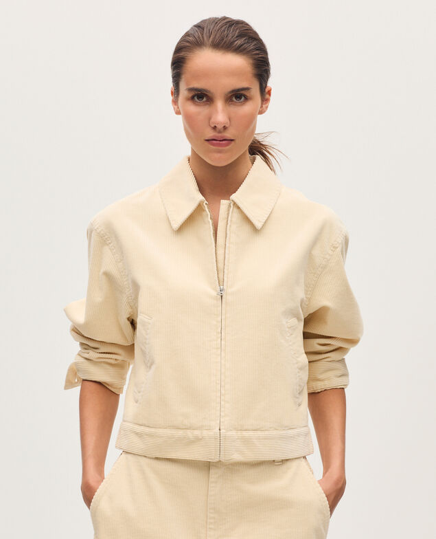 Blouson en velours côtelé U010 off white