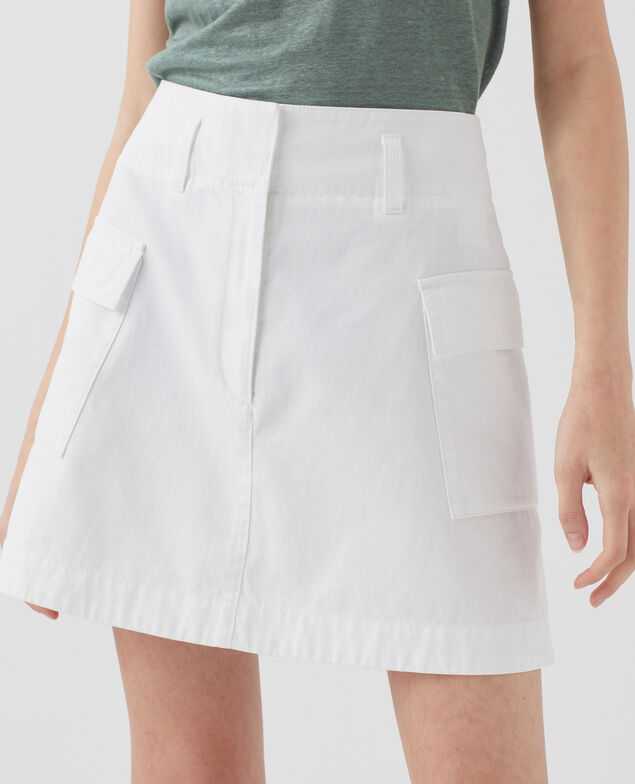 Mini jupe cargo H001 brillant white