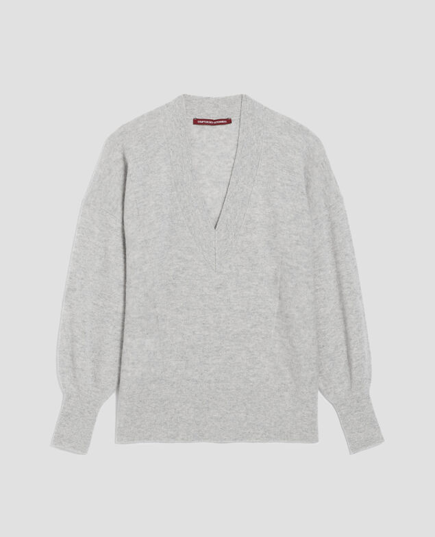 Pull col V en cachemire I020 ashen gray