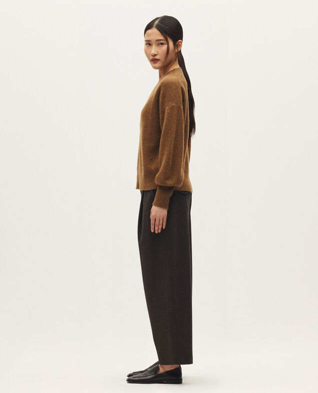Pull col V en cachemire K350 mel brown