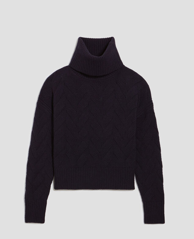 Pull col roulé en laine H695 night sky