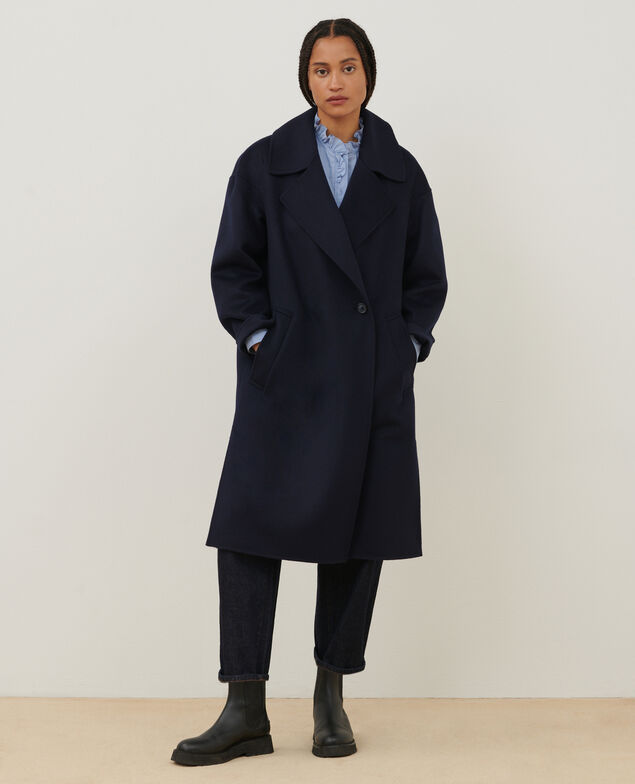 Manteau double face laine et cachemire 7012c 69 navy