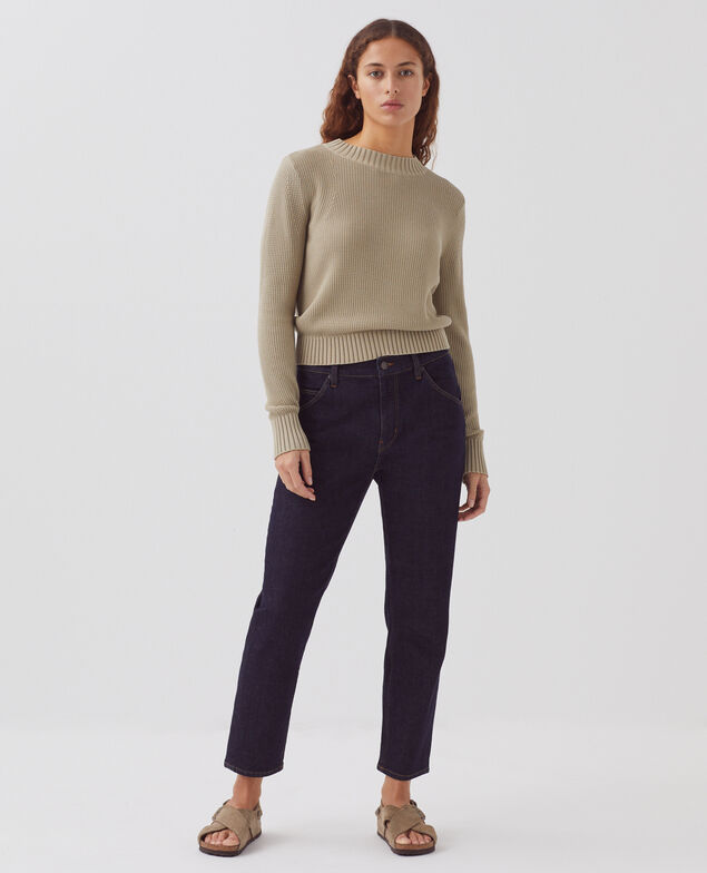 Pull col rond en coton H520 terre
