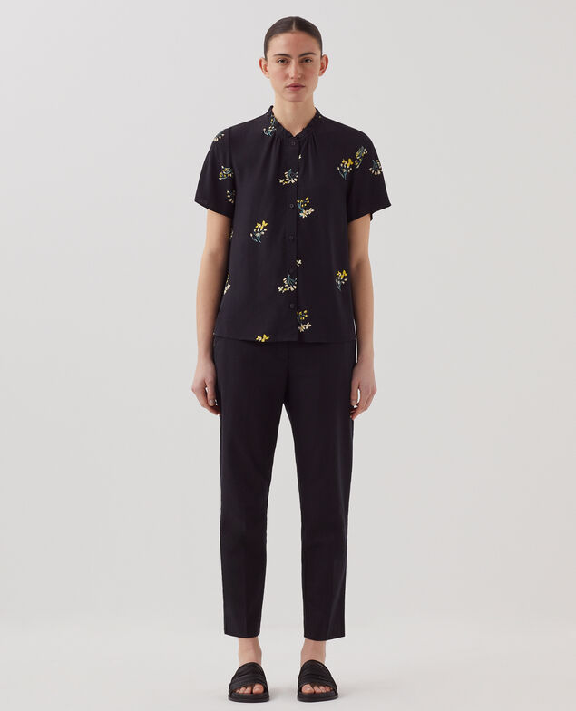 Chemise fluide à manches courtes J091 fl bouquet black
