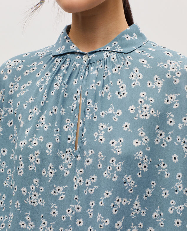 Blouse fluide manches courtes K610 daisy blue