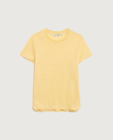 T-shirt col rond en lin U420 yellow