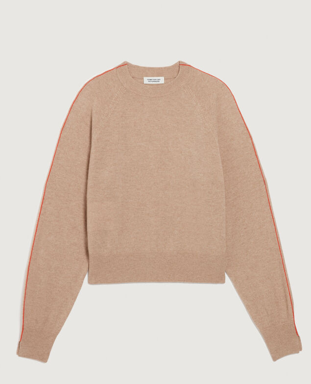 Pull col rond en cachemire K321 tan st pumpkin