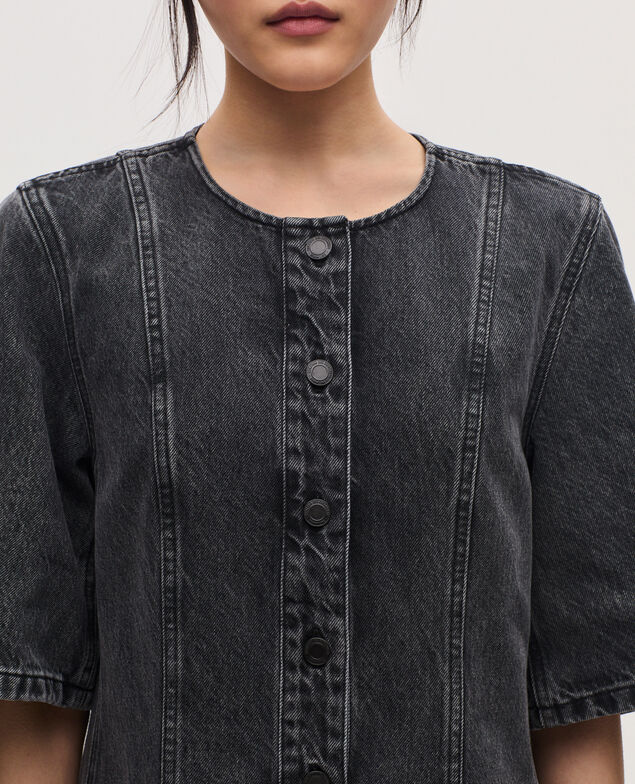 Robe courte en coton K081 dark gray