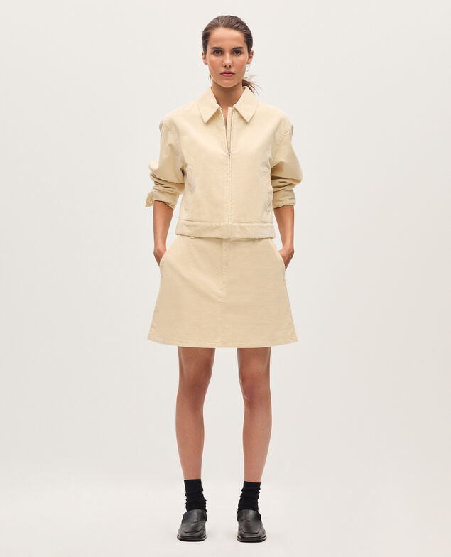 Blouson en velours côtelé U010 off white