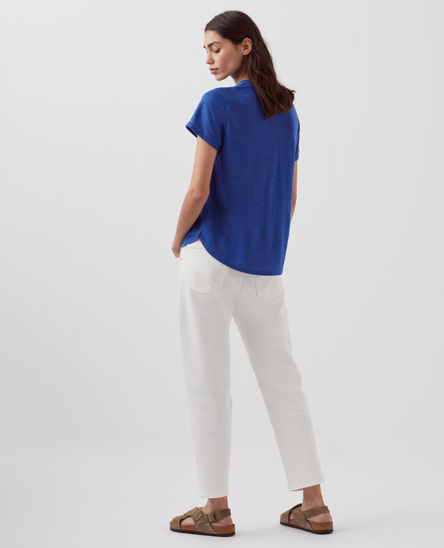 T-shirt col rond en lin AMANDINE H660 sodalite blue