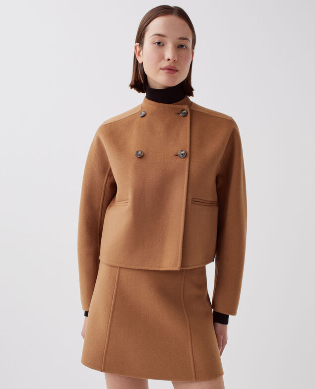 Blouson court double face I340 toasted coconut