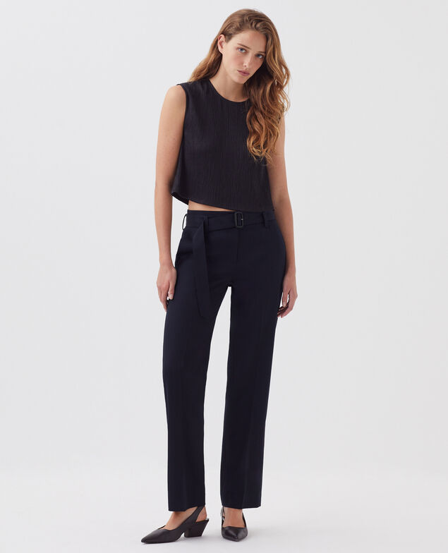 Top texturé sans manches H091 black beauty