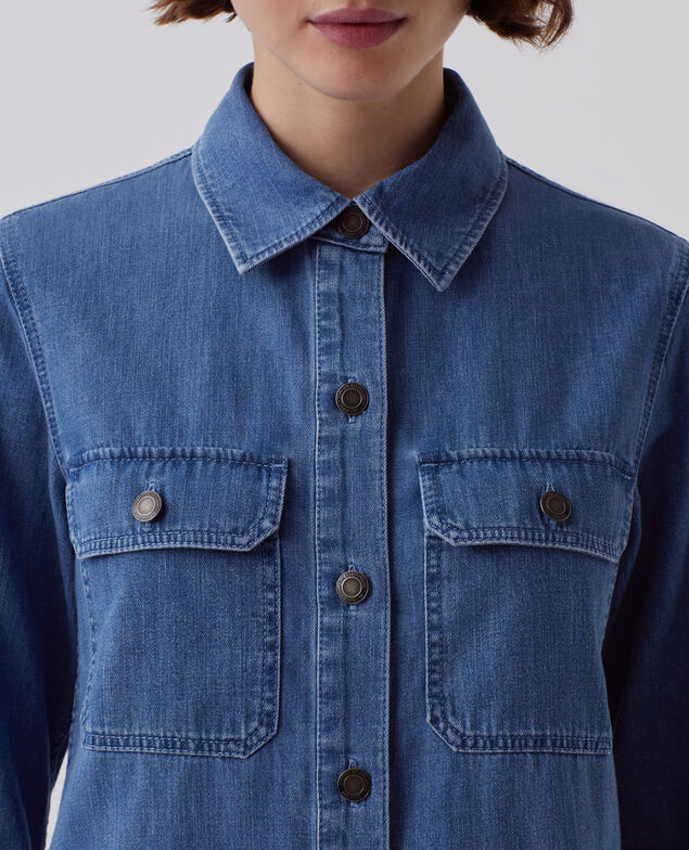 Chemise en denim de coton J621 light blue