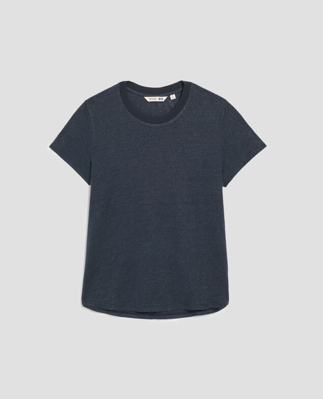 T-shirt col rond en lin AMANDINE J690 blueberry