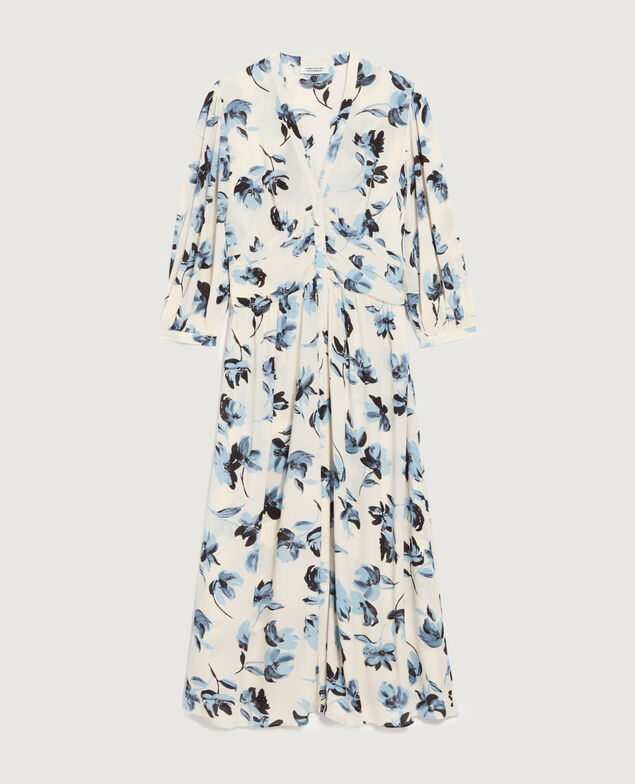 Robe longue fluide K620 lily blue
