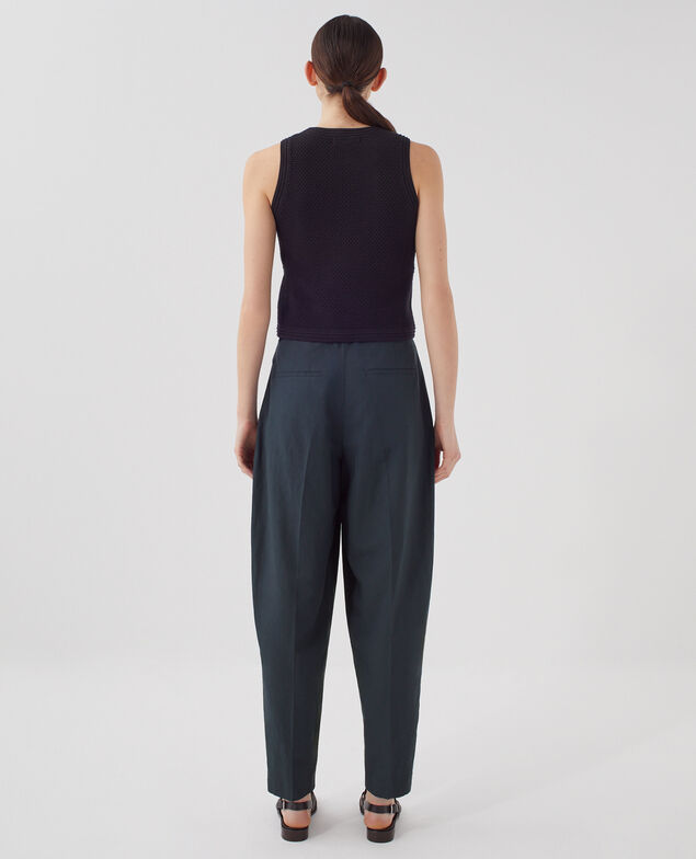 Débardeur maille ajourée en coton U090 black