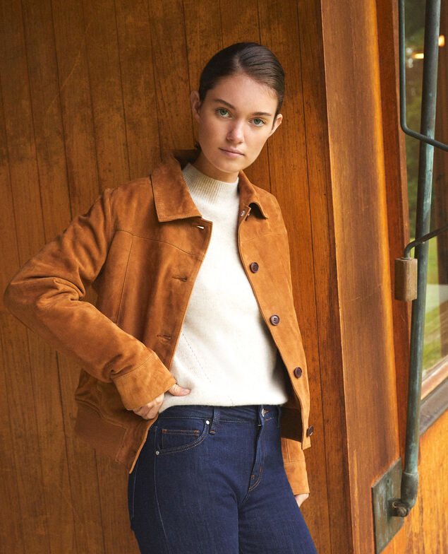 Veste en daim Golden brown