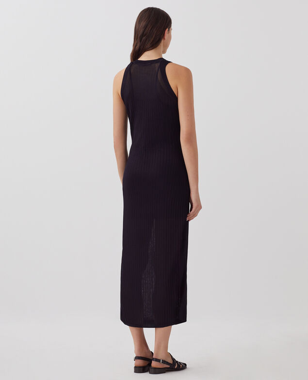 Robe longue en maille côtelée H695 night sky