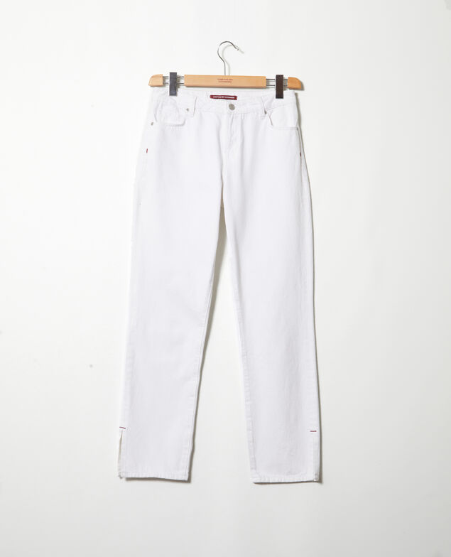 Jean straigt avec fentes Blanc