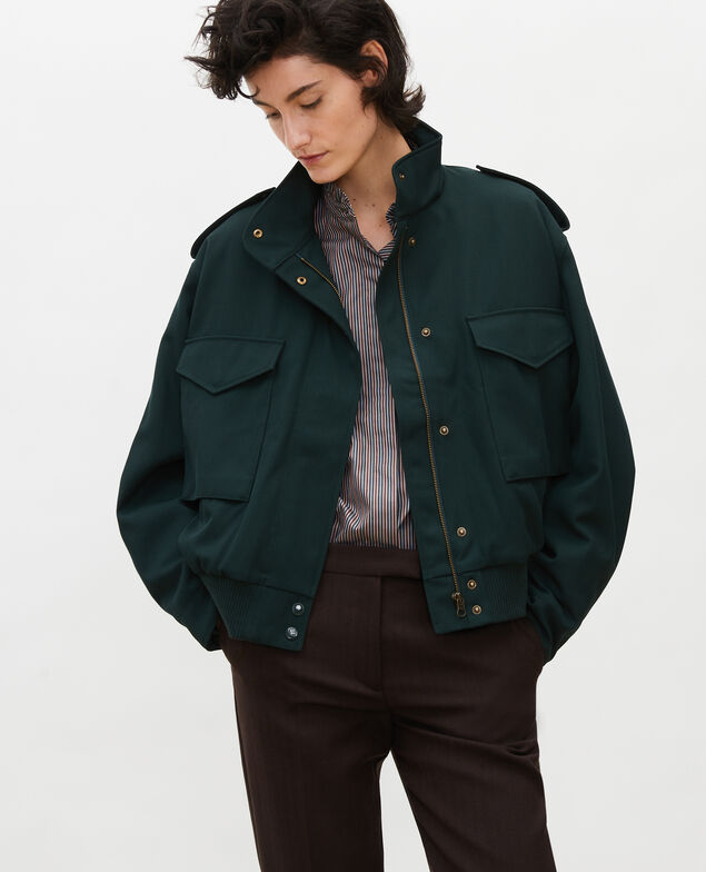Blouson aviateur en gabardine de laine Scarab