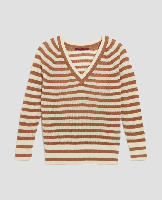 Pull col V en lin H321 thin gratinato
