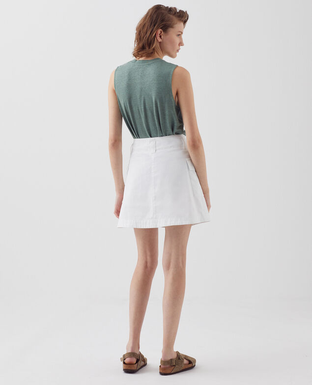 Mini jupe cargo H001 brillant white