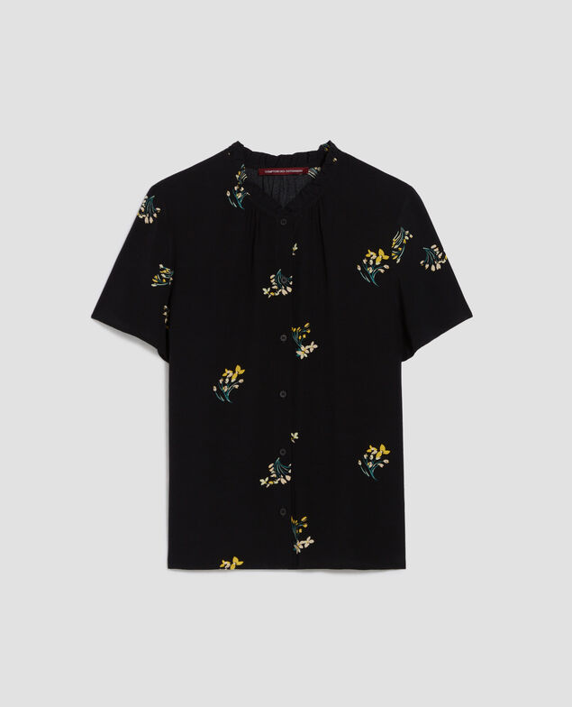 Chemise fluide à manches courtes J091 fl bouquet black