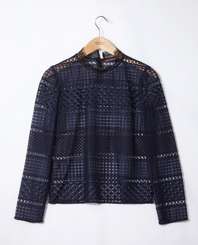 Openwork lace blouse Peacoat