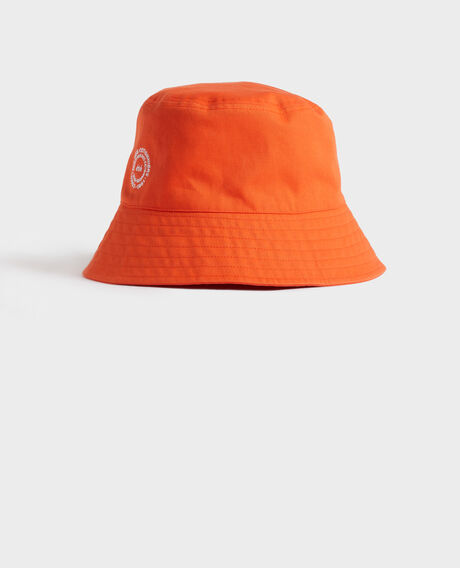 Bob en coton uni brod&eacute; Spicy orange
