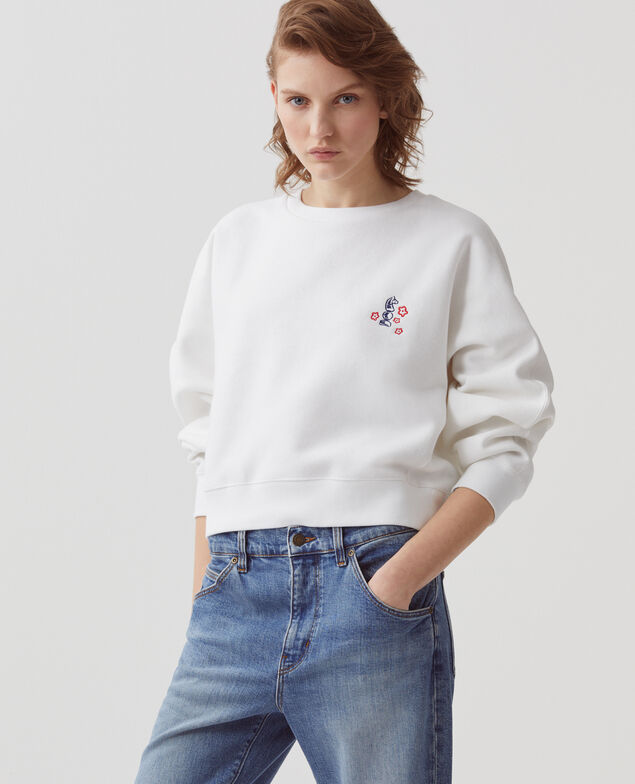 Sweat col rond forme boxy B644 brod e