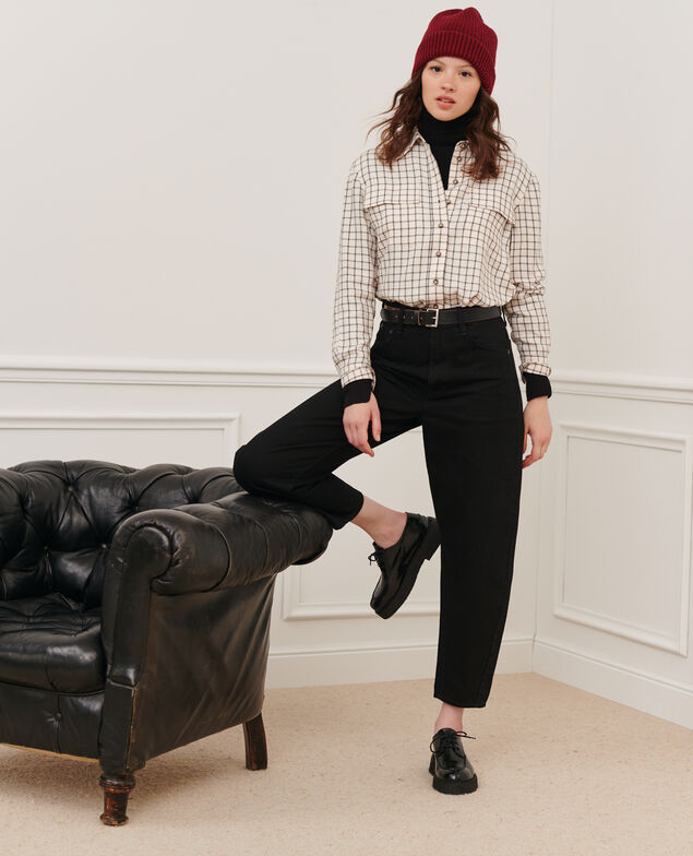 SYDONIE - BALLOON - Jean ample 7/8e taille haute Noir denim