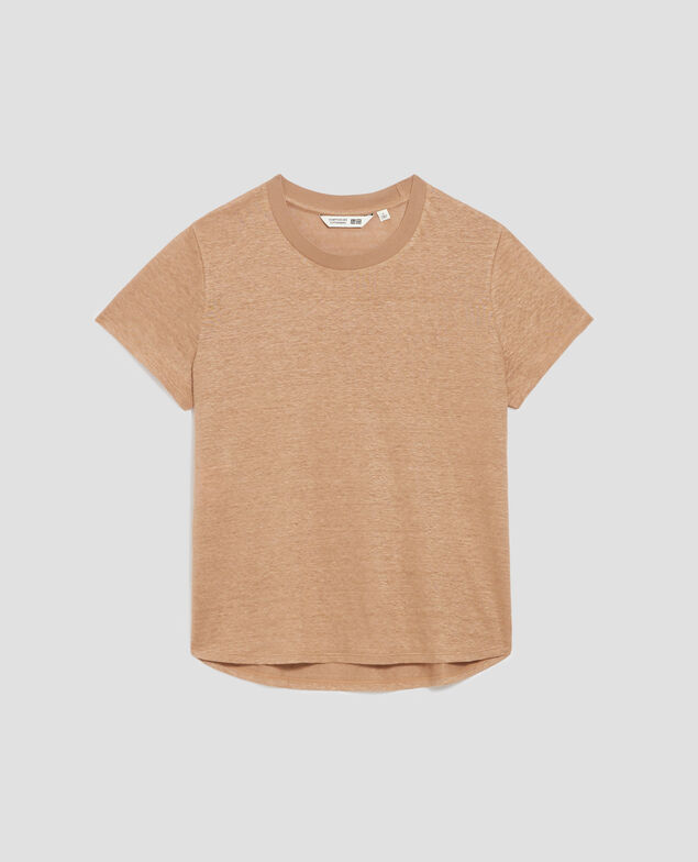 T-shirt col rond en lin AMANDINE H330 tiger's eye