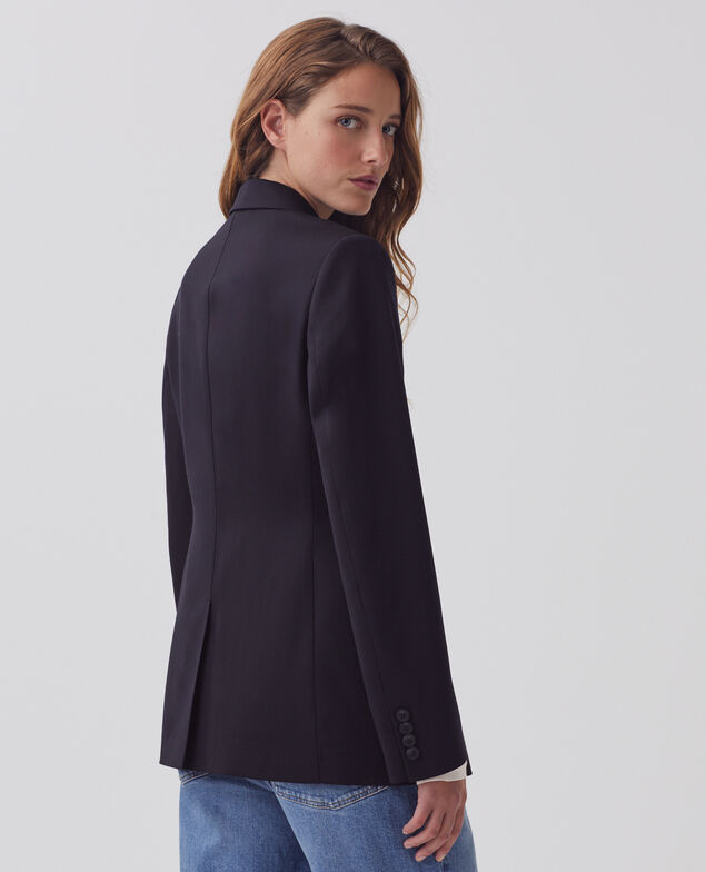 Veste de costume en laine H091 black beauty