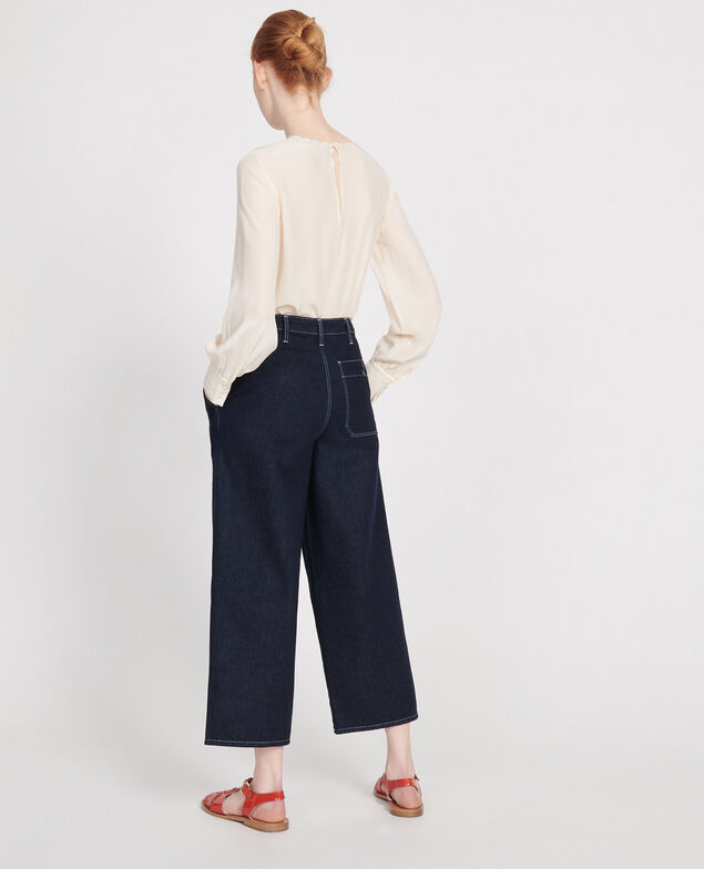 Jean wide leg cropped  Denim rinse