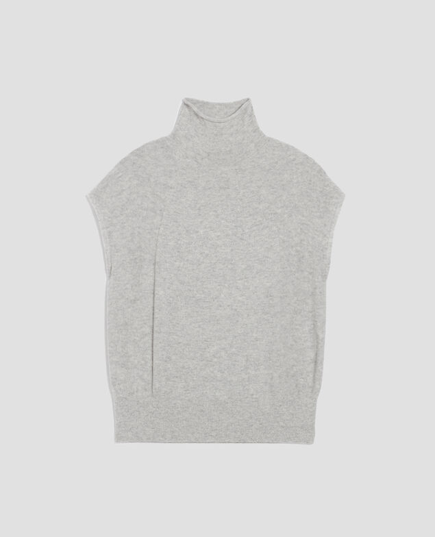 Pull sans manches en cachemire I020 ashen gray