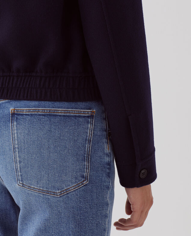 Blouson court en laine mélangée 8841 69 navy