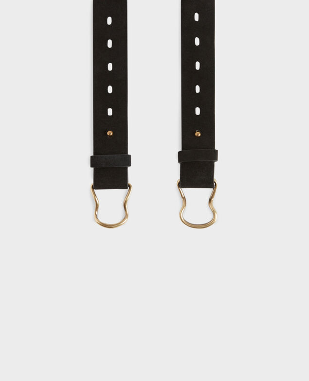 Ceinture fine en cuir suédé 8853 09 black