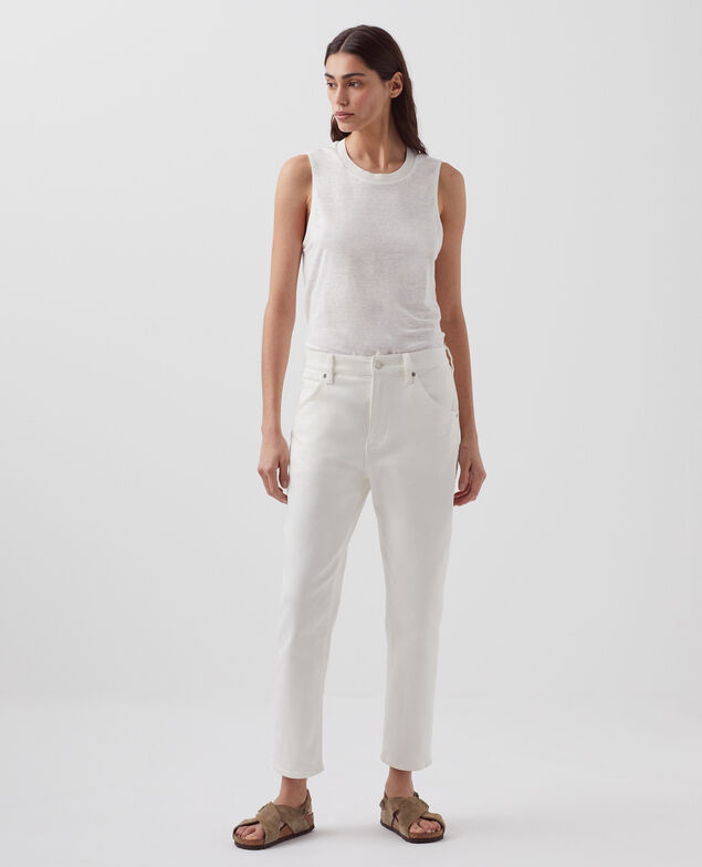 Débardeur en lin MARCELLE H001 brillant white