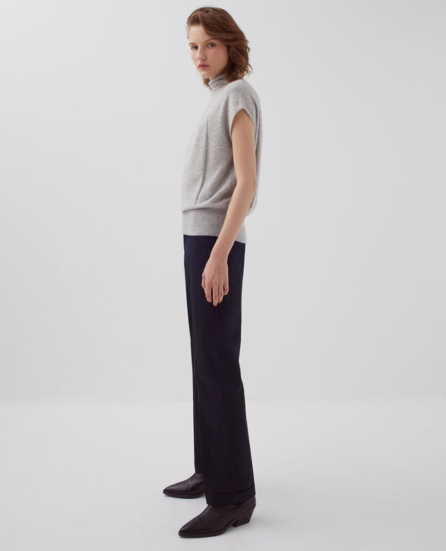 Pull sans manches en cachemire I020 ashen gray