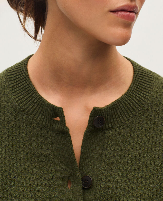 Cardigan col rond  U570 olive