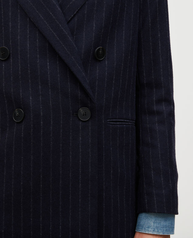 Blazer croisé en laine Stripes night sky