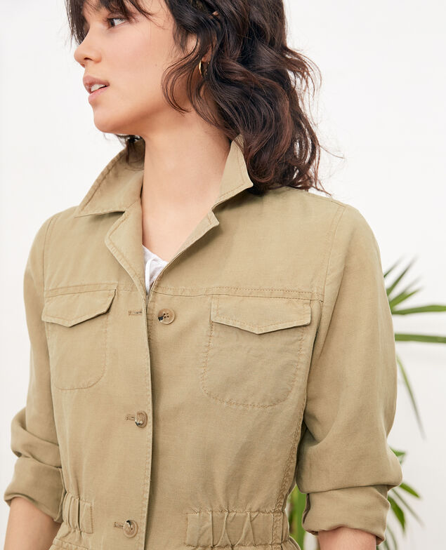 Veste saharienne avec lin Mastic