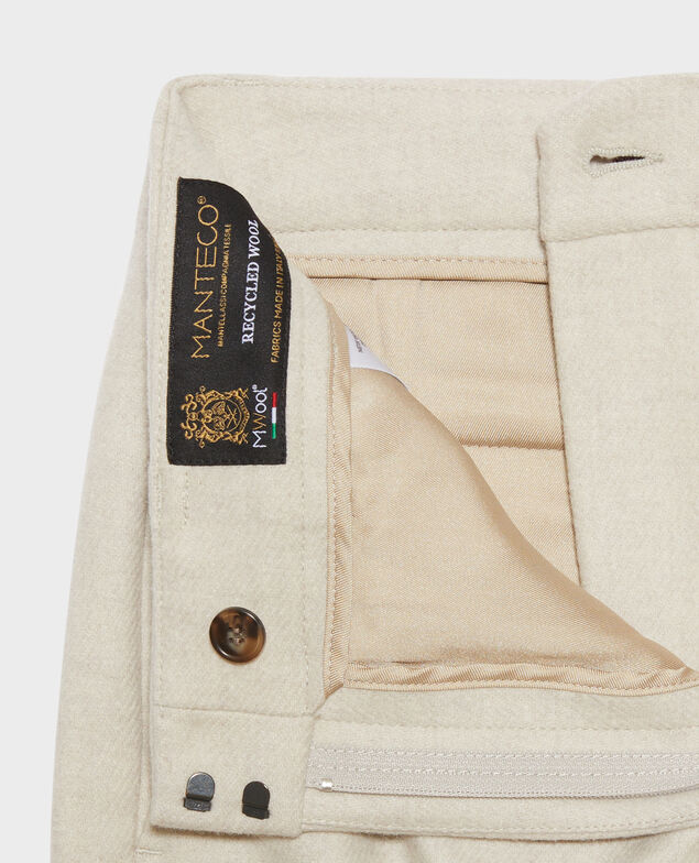 Pantalon droit en flanelle BLANDINE 8838 40 cream
