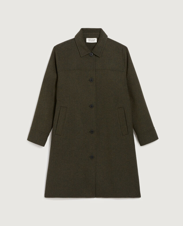 Manteau droit mi-long K590 dark green