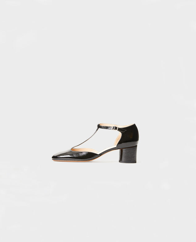 Salomés en cuir verni  Black beauty